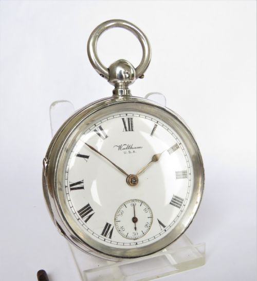 fig 1. Antique silver Waltham pocket watch