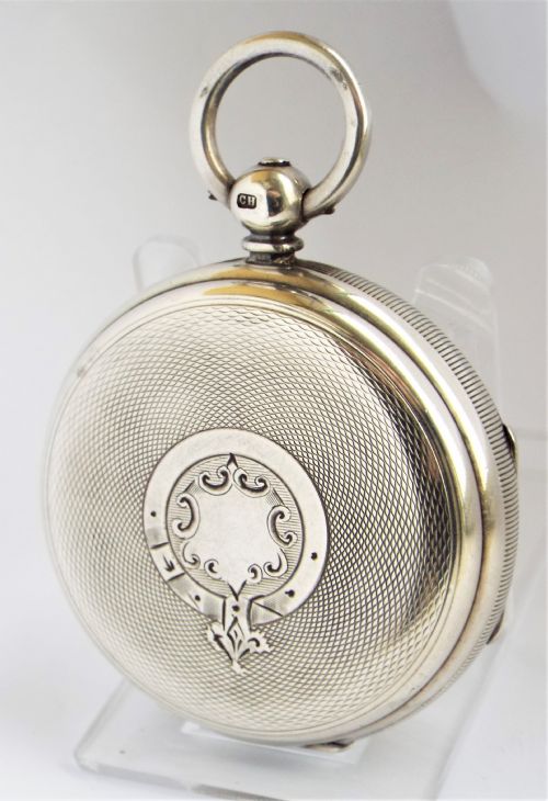 fig 1. Antique silver Improved Patent fusee pocket watch, 1891