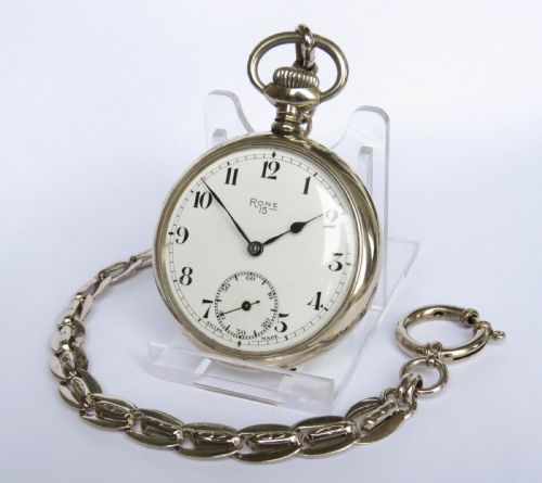 1930s Rone 15 Pocket Watch and Chain