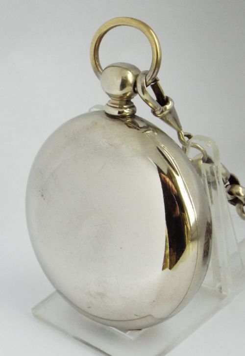 fig 1. Large antique 1885 Elgin pocket watch & chain.