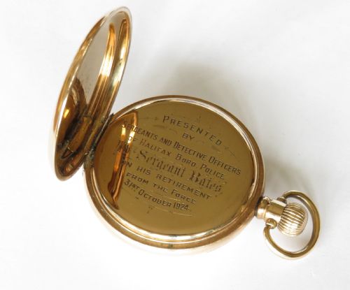 fig 2. 1920s Waltham Traveler pocket watch, police interest