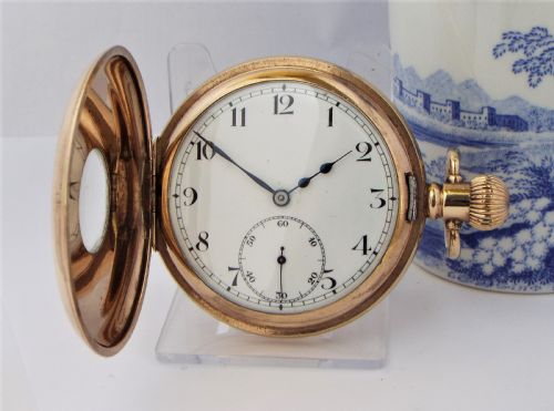 fig 1. A vintage 1920s Swiss half hunter pocket watch.