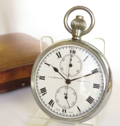 fig 1. 1930s J W Benson chronograph pocket watch