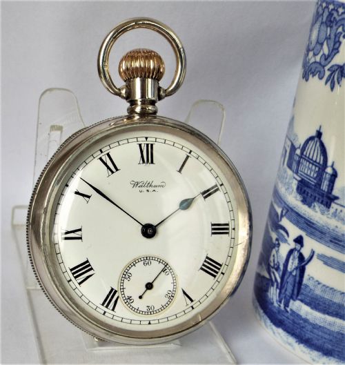 Antique Silver Waltham Pocket Watch, 1912.