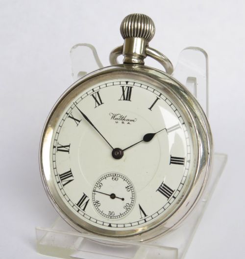 Antique Silver Waltham Pocket Watch, 1919