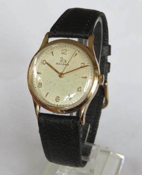 Gents 9 Carat Gold Record Wrist Watch, 1963