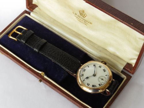 fig 2. Gents 9ct gold Omega wrist watch, 1921