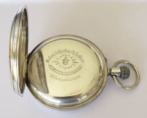 fig 2. Antique silver pocket watch, Sir John Bennett 1884