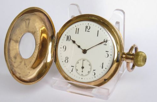 Antique Iwc Half Hunter Pocket Watch