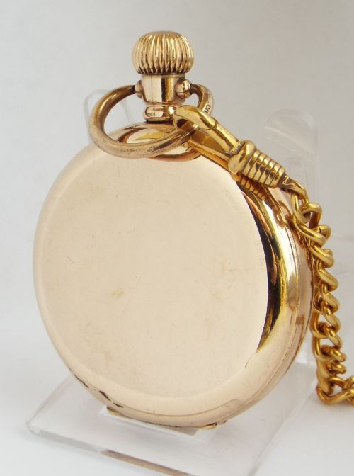 fig 1. 1919 Waltham full hunter pocket watch and chain.
