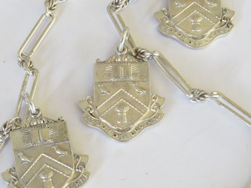 fig 1. Antique silver albert and fobs, Cheltenham