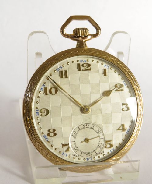 A 1920s Art Deco Stem Winding Pocket Watch.