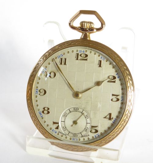 fig 1. A 1920s Art Deco stem winding pocket watch.