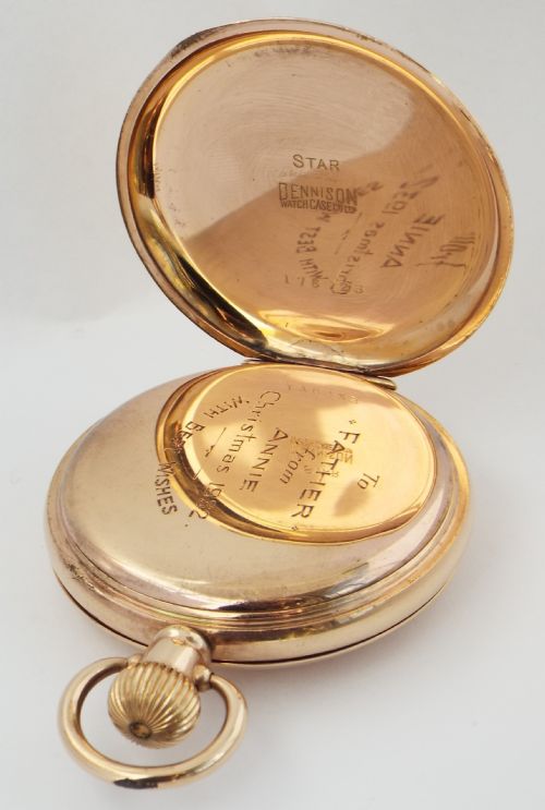 fig 3. 1930s Vertex half hunter pocket watch.