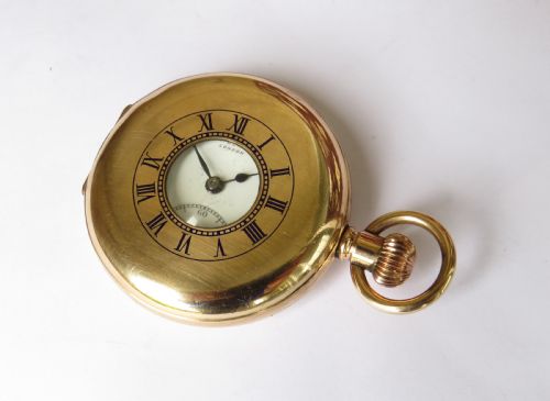 fig 1. Antique Cyma half hunter pocket watch for J W Benson