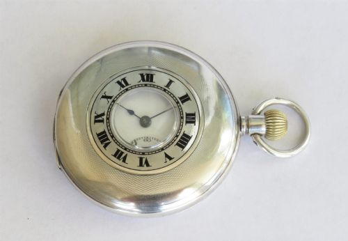 Antique Silver Cyma Half Hunter Pocket Watch