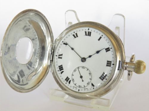 fig 1. Antique silver Cyma half hunter pocket watch
