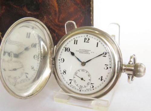 Antique Silver Full Hunter Pocket Watch, 1919