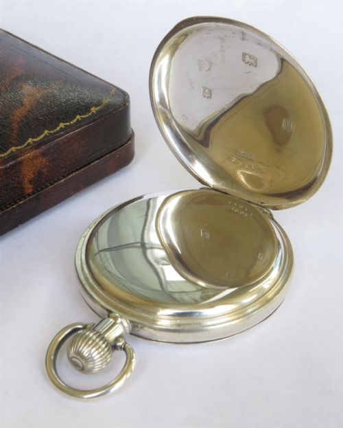 fig 2. Antique silver full hunter pocket watch, 1919