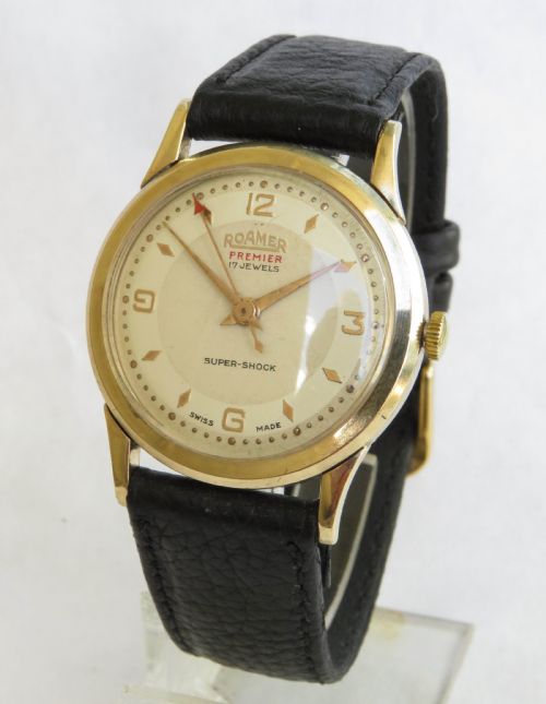 Gents 9ct Gold Roamer Premier Wrist Watch, 1955