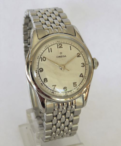 fig 1. Gents Omega wrist watch, circa 1946, serviced by Omega