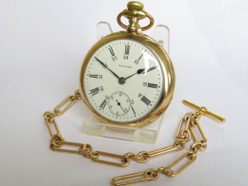 Antique Waltham P S Bartlett Pocket Watch & Chain