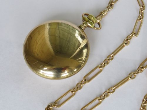 fig 2. Antique Waltham P S Bartlett pocket watch & chain