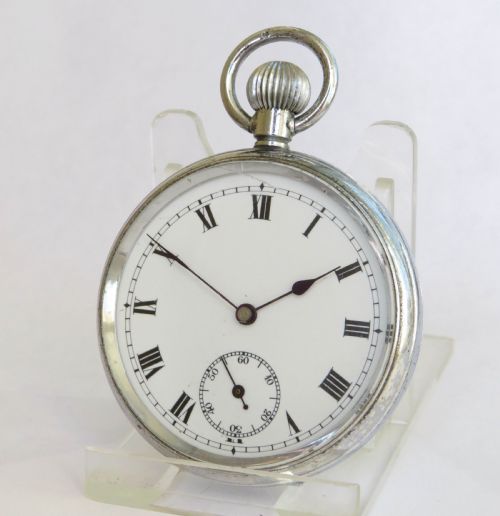 1930 Chromed Silver Lanco Pocket Watch