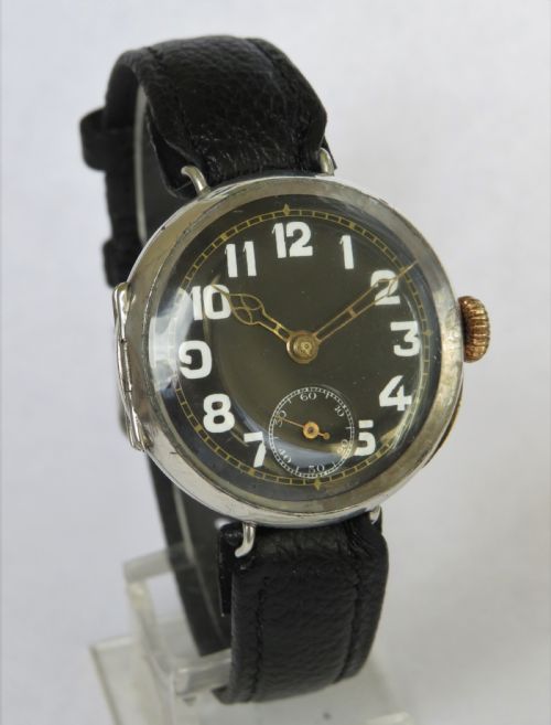 fig 1. WW1 era silver trench watch
