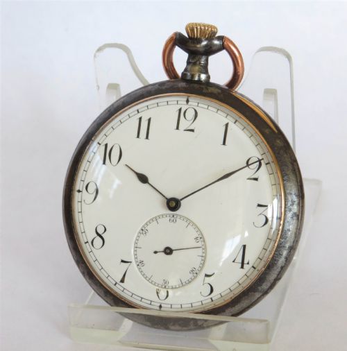 Antique Omega Gun Metal Pocket Watch