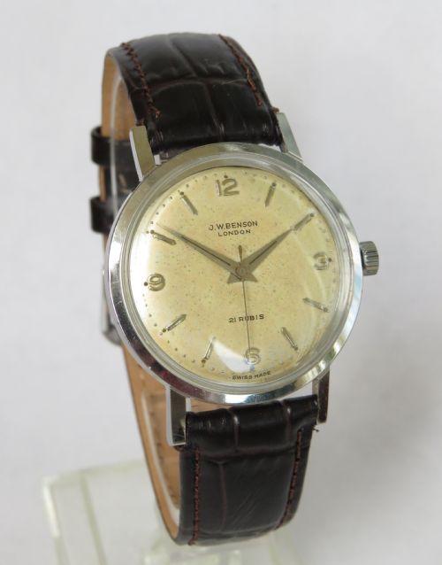 fig 1. Gents 1950s J W Benson wrist watch