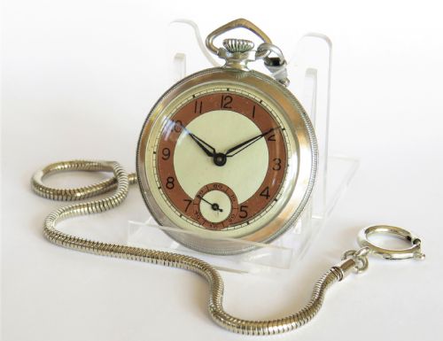 1940s Art Deco Pocket Watch and Chain