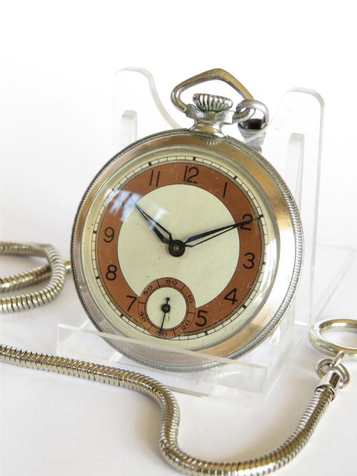 fig 1. 1940s Art Deco pocket watch and chain