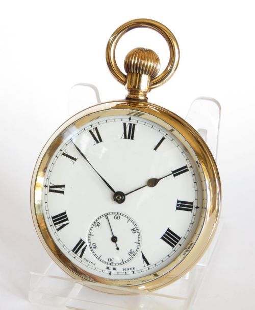 1950s Swiss Gold Plated Pocket Watch