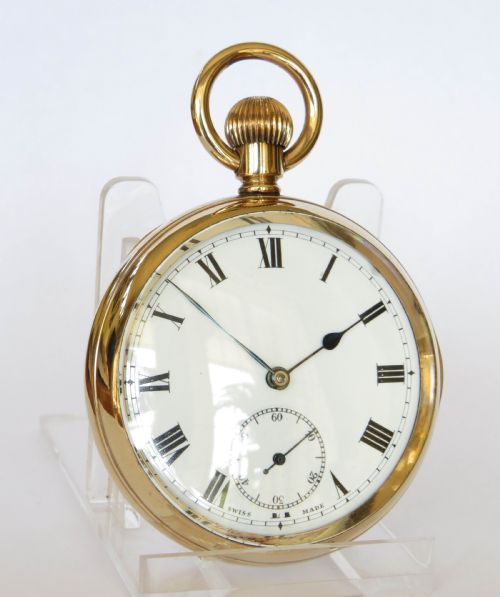 fig 1. 1950s Swiss gold plated pocket watch