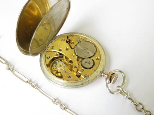 fig 1. Antique silver Phenix pocket watch and chain