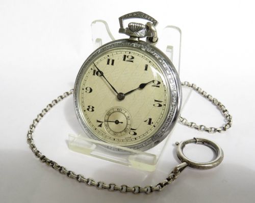1930s Art Deco Pocket Watch and Chain