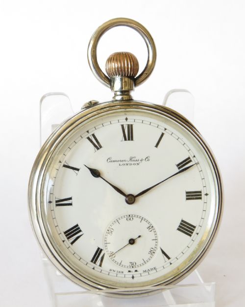 fig 1. 1914 Longines silver pocket watch for Camerer Kuss