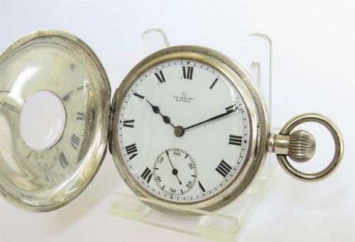 fig 1. 1932 silver Coventry Astral hunter pocket watch