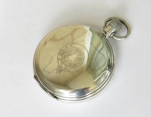 fig 2. 1920s Thomas Russell white gold plated pocket watch