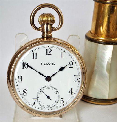 1930s Record Stem Winding Pocket Watch.