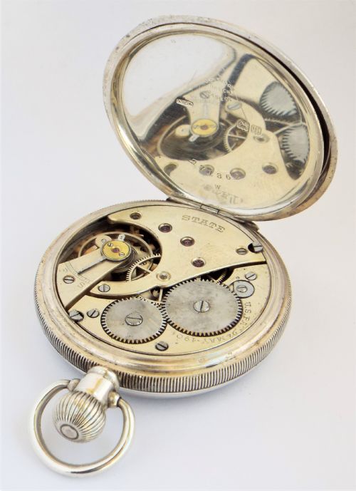 fig 3. Antique 1915 State silver pocket watch by Tavannes.