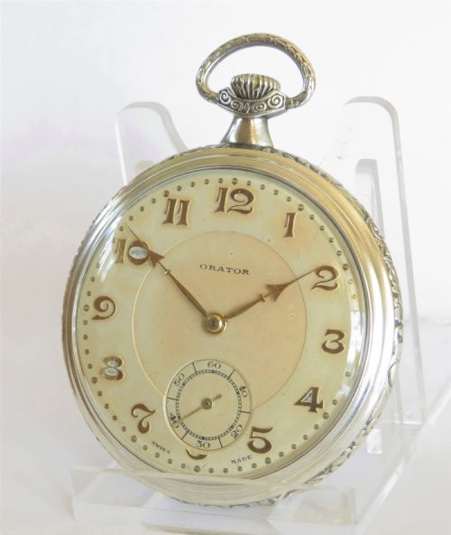 1928 Silver Orator Pocket Watch