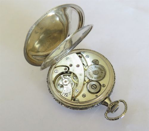 fig 2. 1928 silver Orator pocket watch