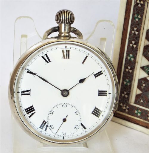 Antique 1917 Silver Swiss Pocket Watch.