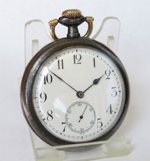 fig 1. Antique Omega gun metal pocket watch, c1910