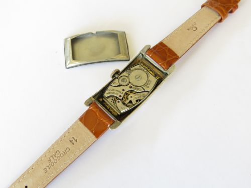 fig 1. 1935 Westfield Art Deco curvex wrist watch, Bulova