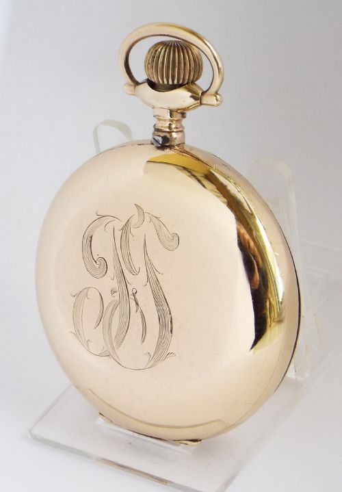fig 1. Large antique Hampden full hunter pocket watch, 1903.