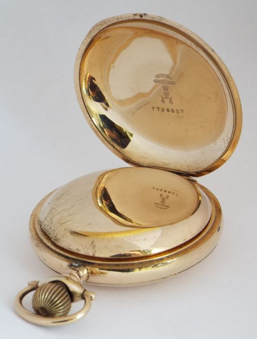 fig 2. Large antique Hampden full hunter pocket watch, 1903.