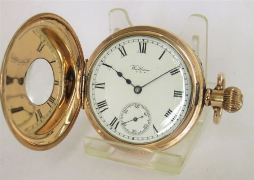 fig 1. Antique Waltham Bartlett half hunter pocket watch